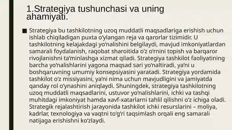 Strategiyani yaratish ierarxiyasi 3