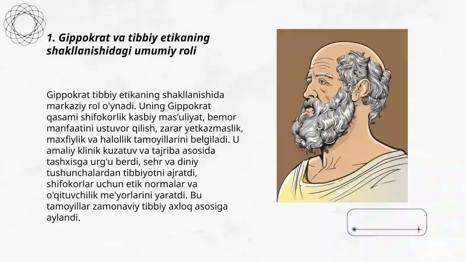 Tibbiy etikaning shakllanishida Gippokratning oʻrni 3