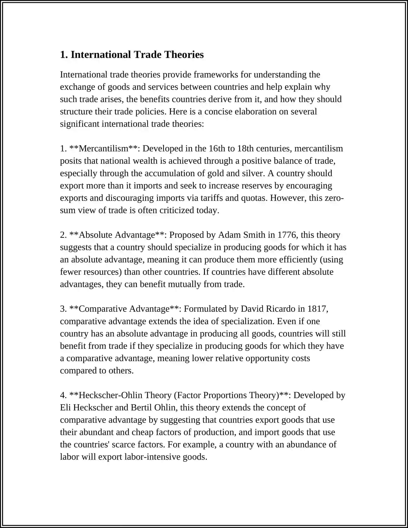 International Trade Theories 3