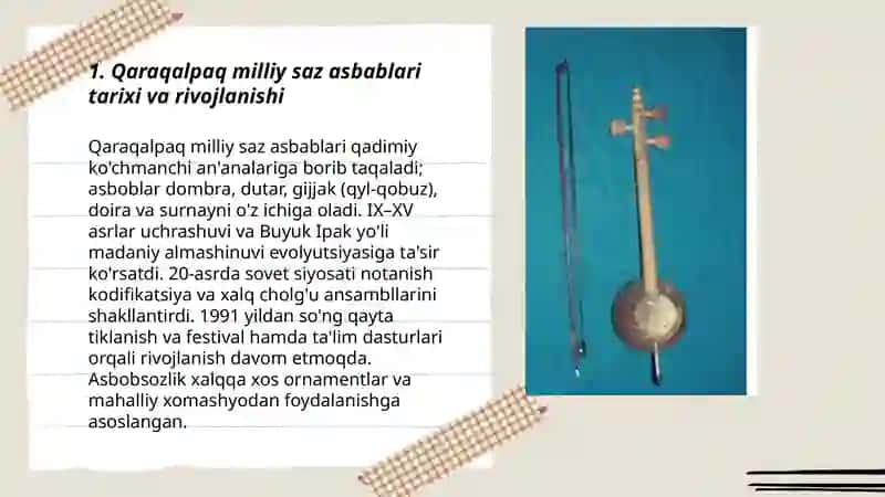 Qaraqalpaq milliy saz asbablari 3