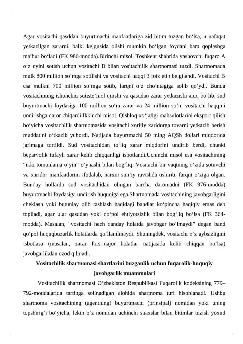 Vositachilik shartnomasi 3