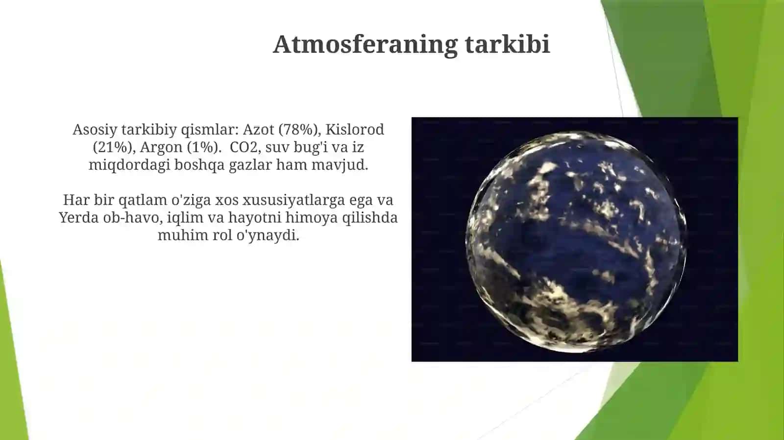 Yerning atmosfera qobiğining tuzilishi 3