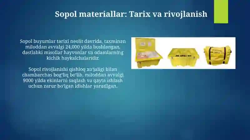 Sopol materiallar va buyumlar 3