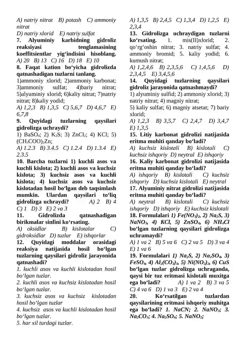 TUZLAR GIDROLIZI 3