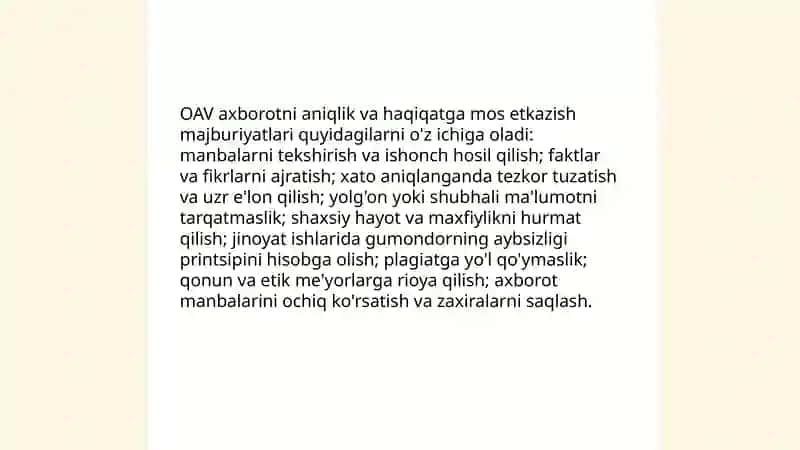 OAV vositalarining majburyatlari 3