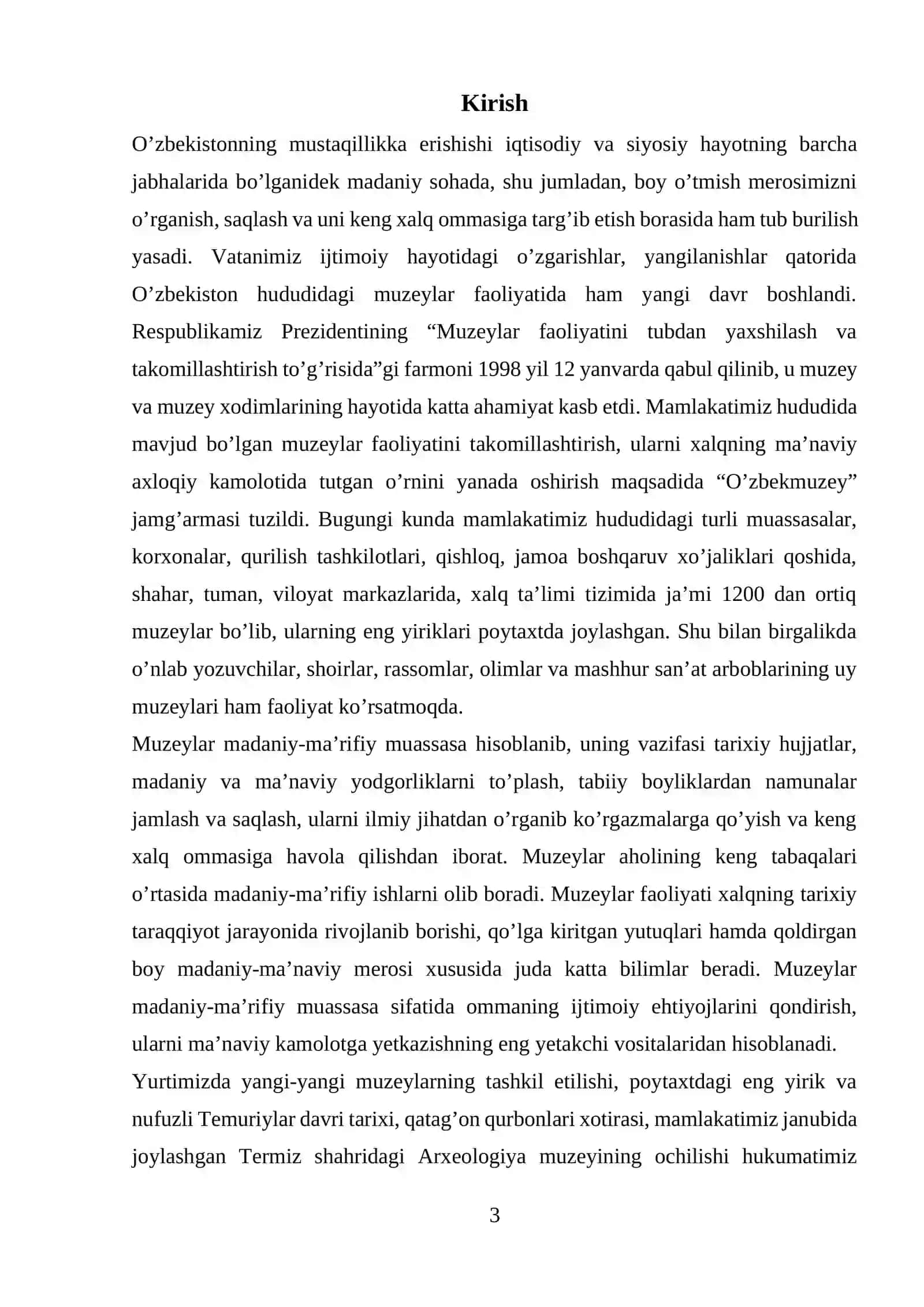 Muzeyshunoslik amaliyoti HISOBOTI 3