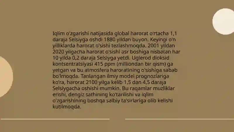 Iqlim o'zgarishining Yer tabiatiga ta'siri 3