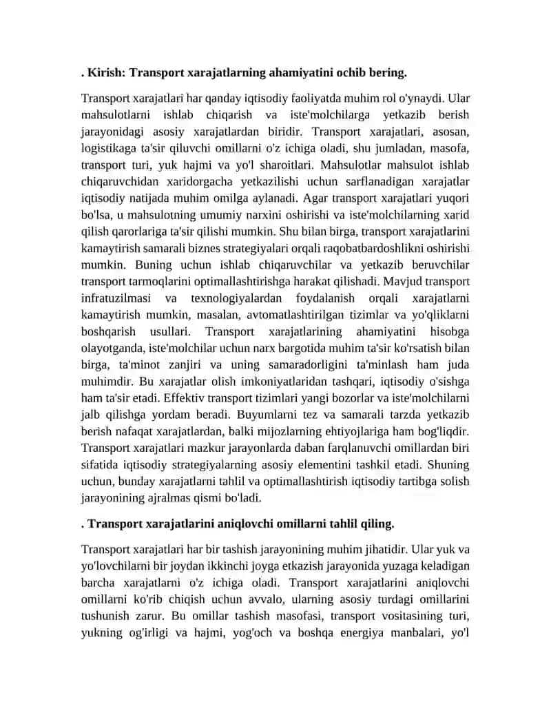 Transport xarajatlarini optimallashtirish yo‘llari 3