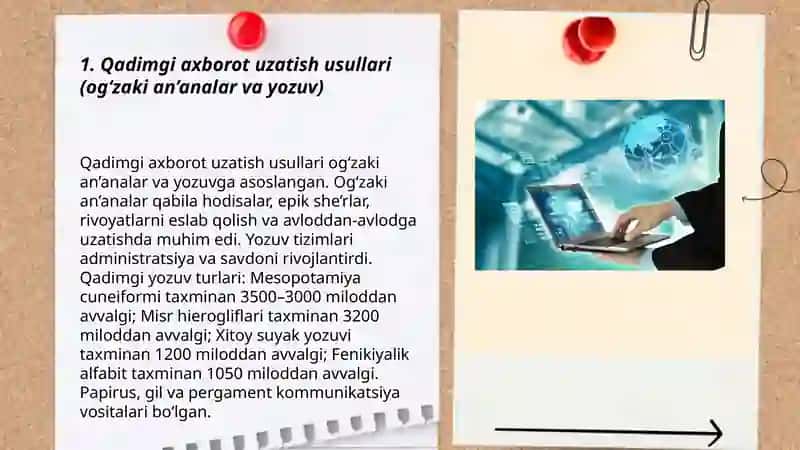 Qadimgi axborot uzatish usullari 3