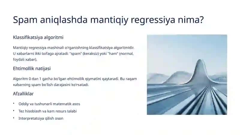 Mantiqiy regressiya bilan spam xabarlarni aniqlash 3