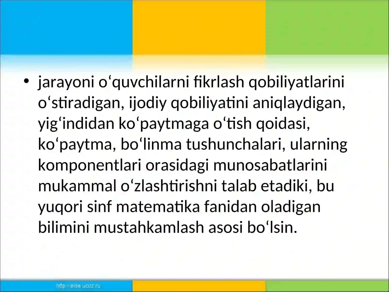 Darsda og`zaki mashqlarning tutgan o`rni 3