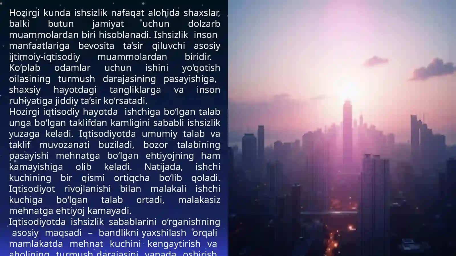 Ishsizlik darajasi. Davlat bandlik siyosati 3
