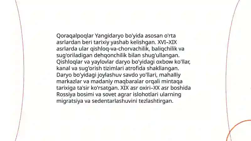 Qoraqalpoqlarning Yangidaryo bo'yida joylashuvi 3