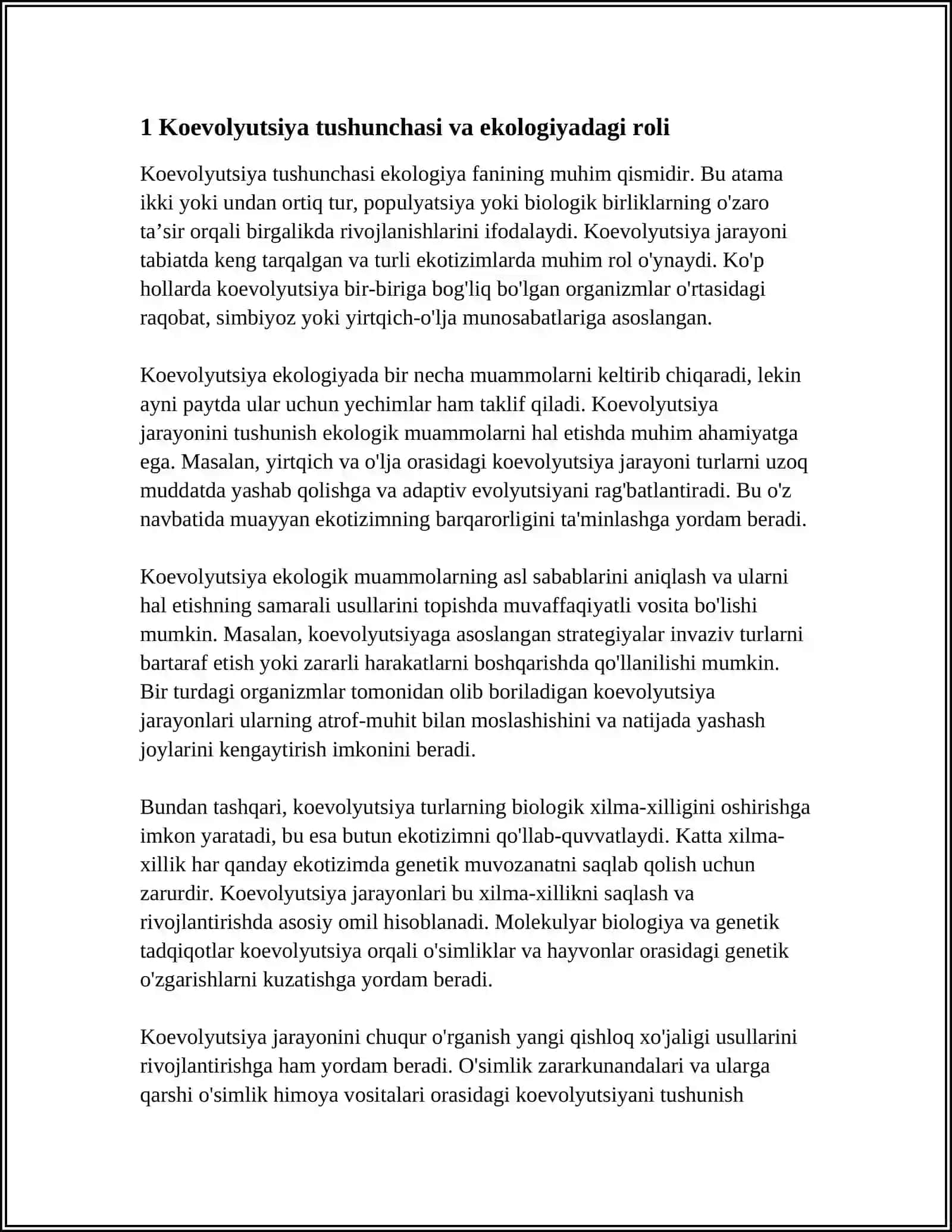 KOEVOLYUTSIYA VA EKOLOGIYA:MUAMMO VA YECHIM 3