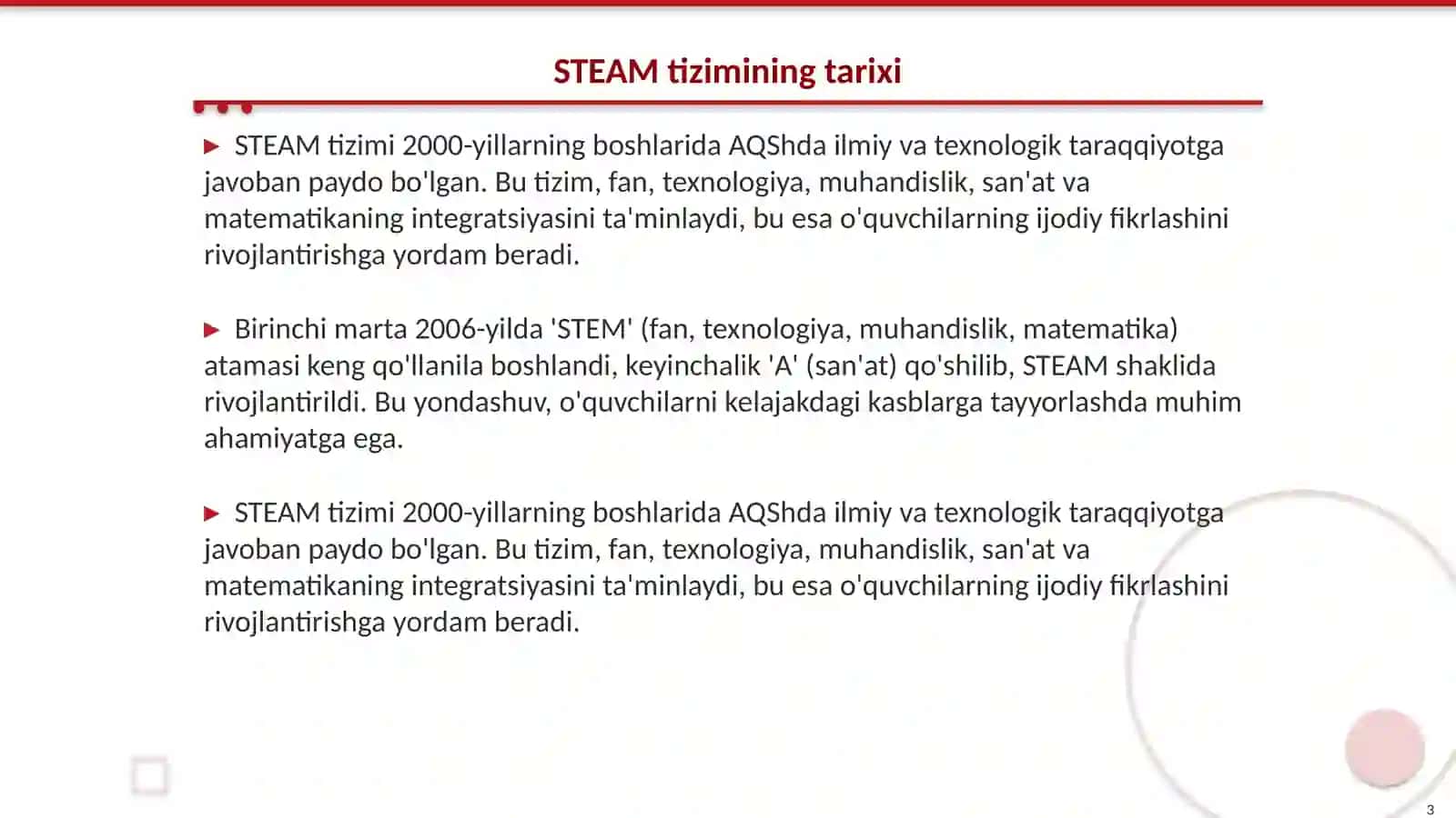 Ta'limda STEAM tizimi va kreativlik 3