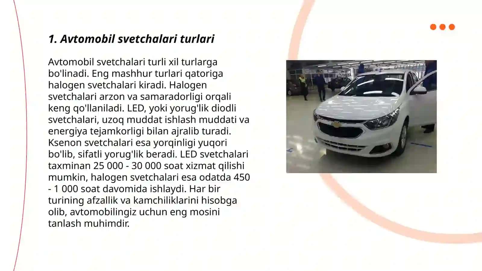 Avtomobil svetchalari 3