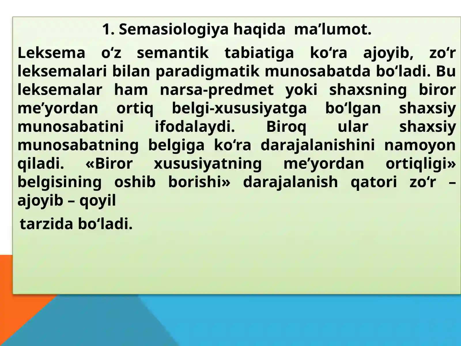 O‘zbek tilining semasiologiyasi 3