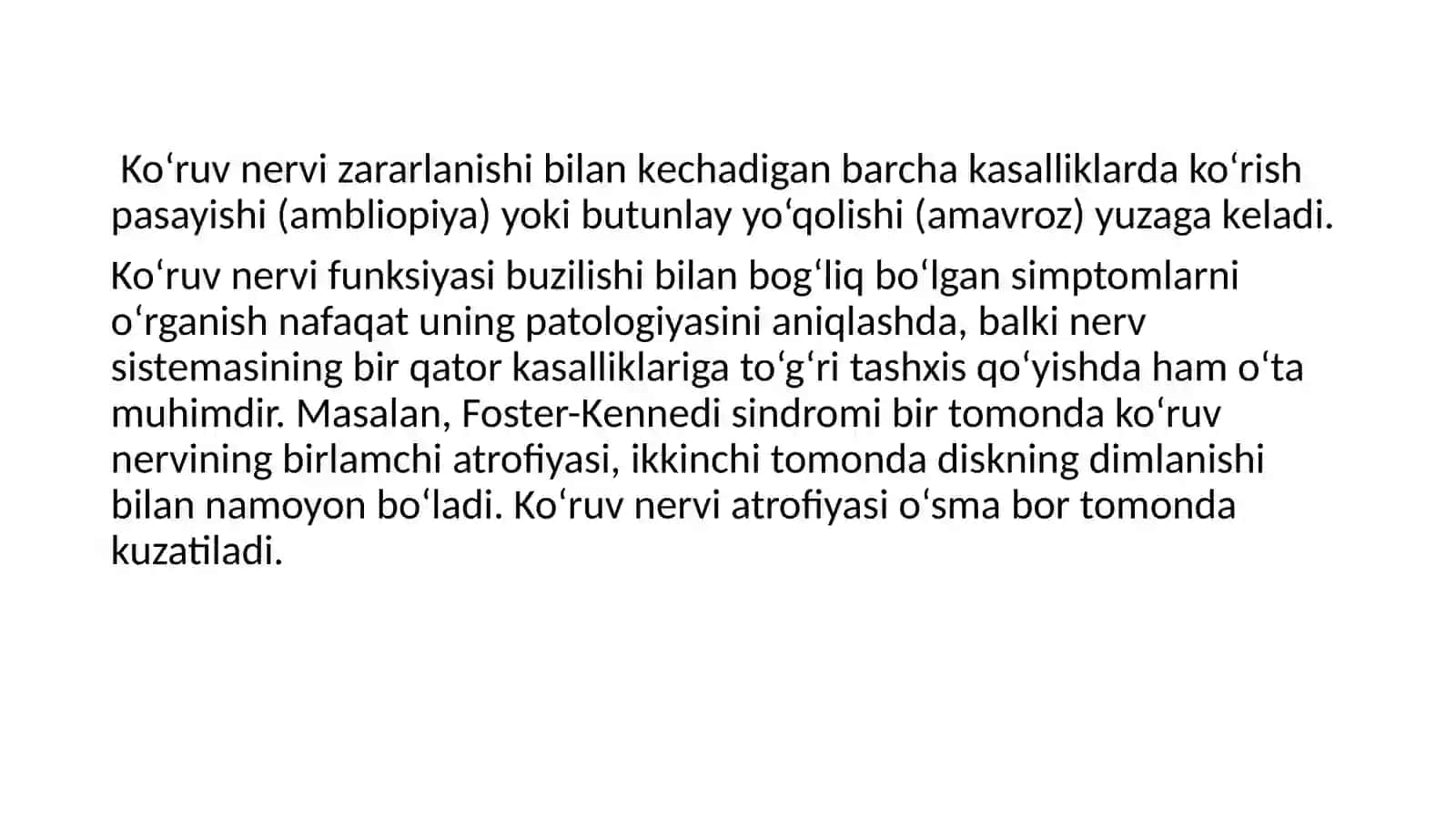 KO’RUV NERVI KASALLIKLARI 3