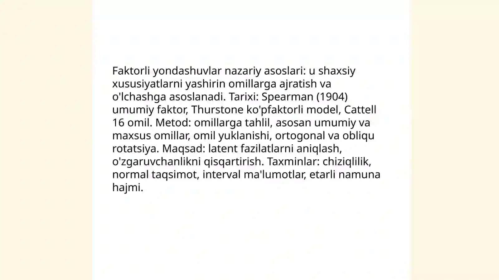 Psixologiyada shaxsda faktorli yondashuvlar 3