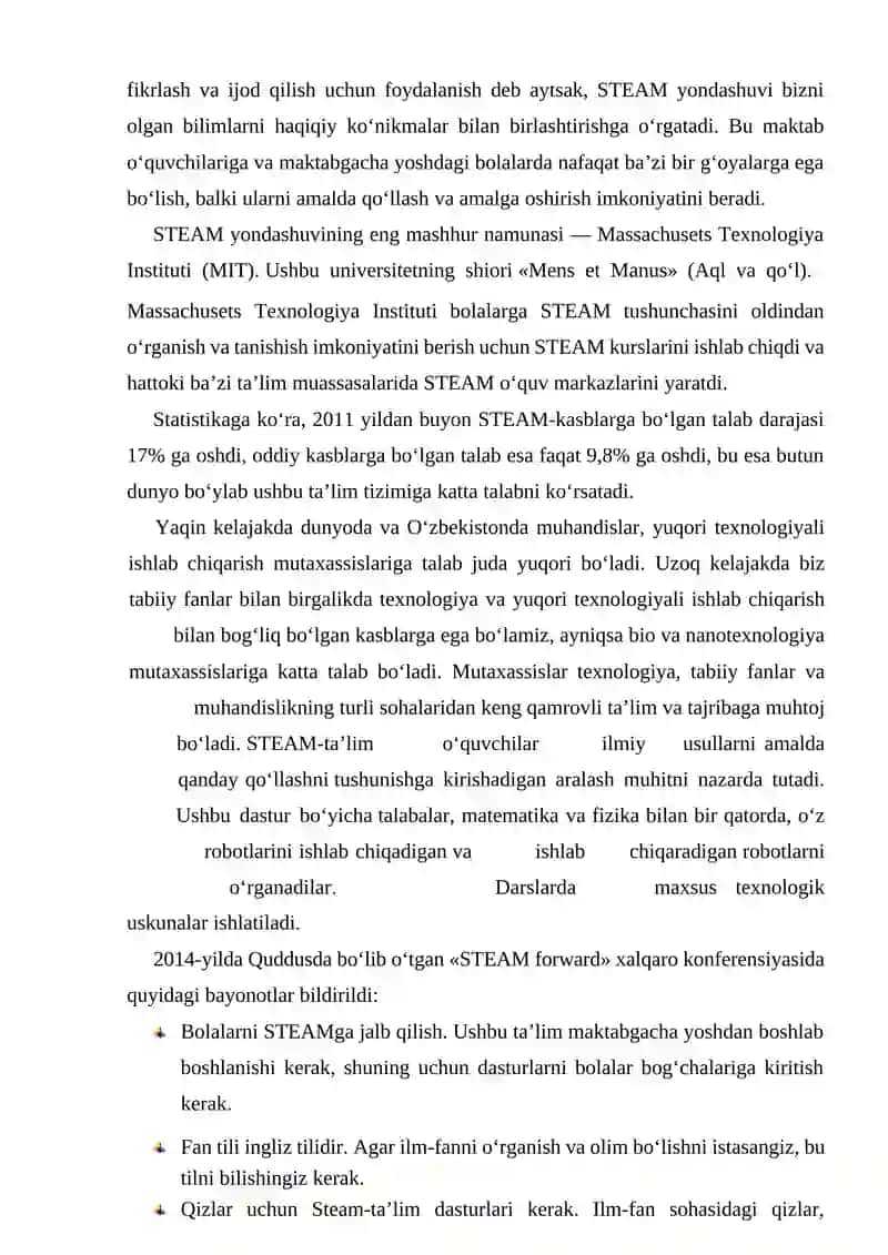STEAM INTEGRATSIYALASHGAN TA’LIM TIZIMI 3