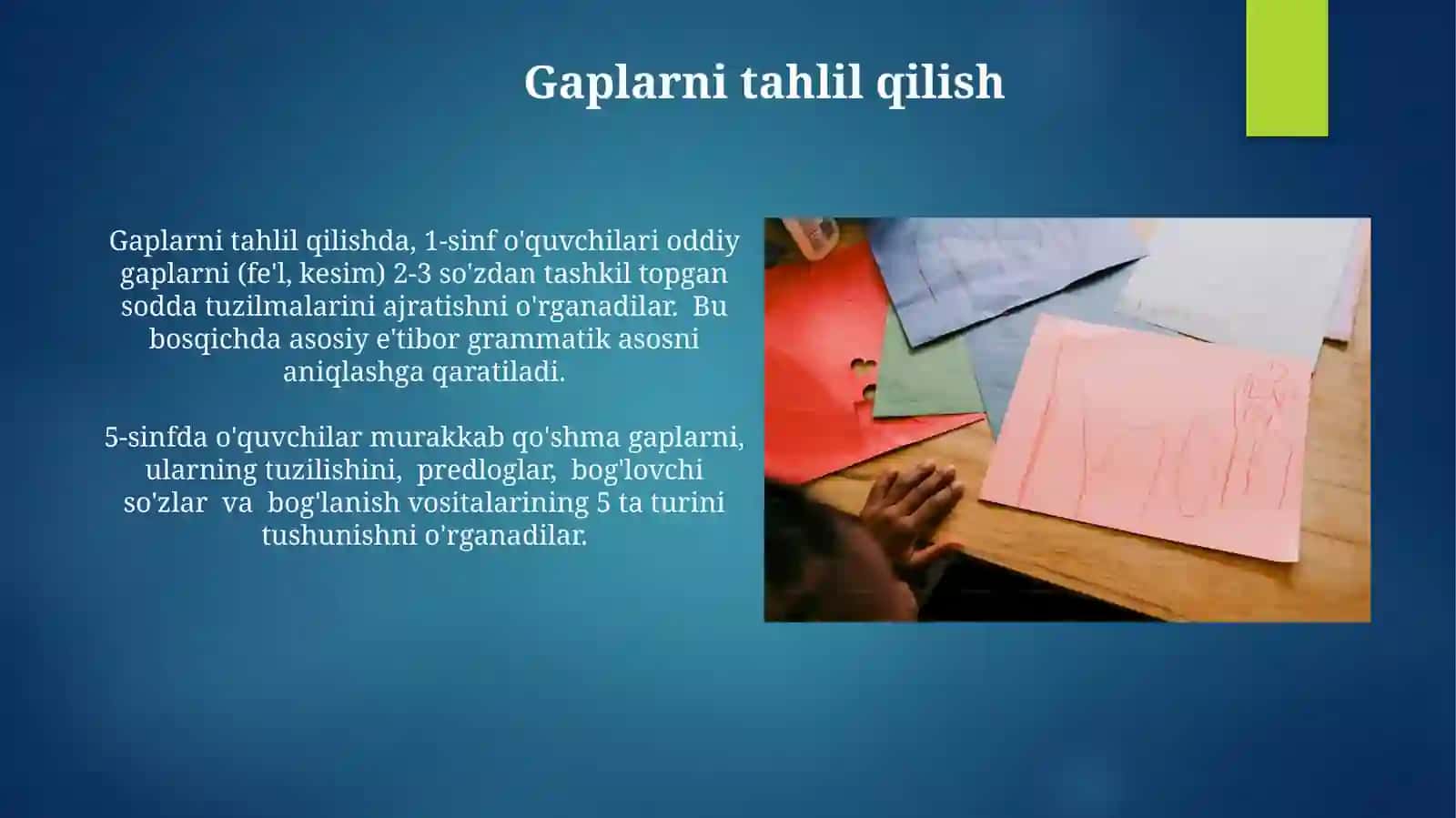 Boshlang'ich sinflarda gap ustida ishlash 3