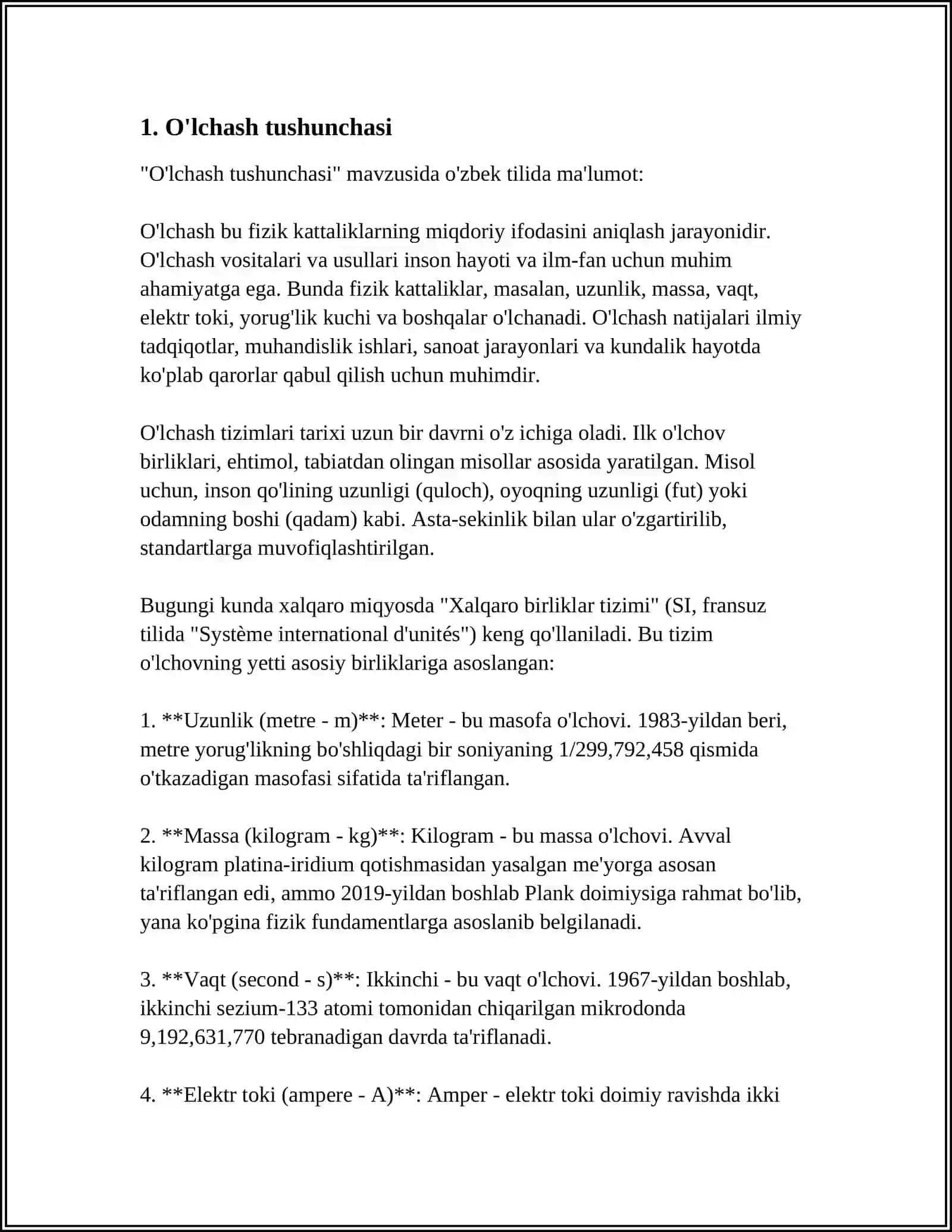 O'lchash tushunchasi 3