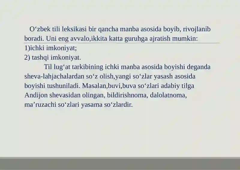 SO'ZLARNING BOYIB BORISH MANBALARI 3