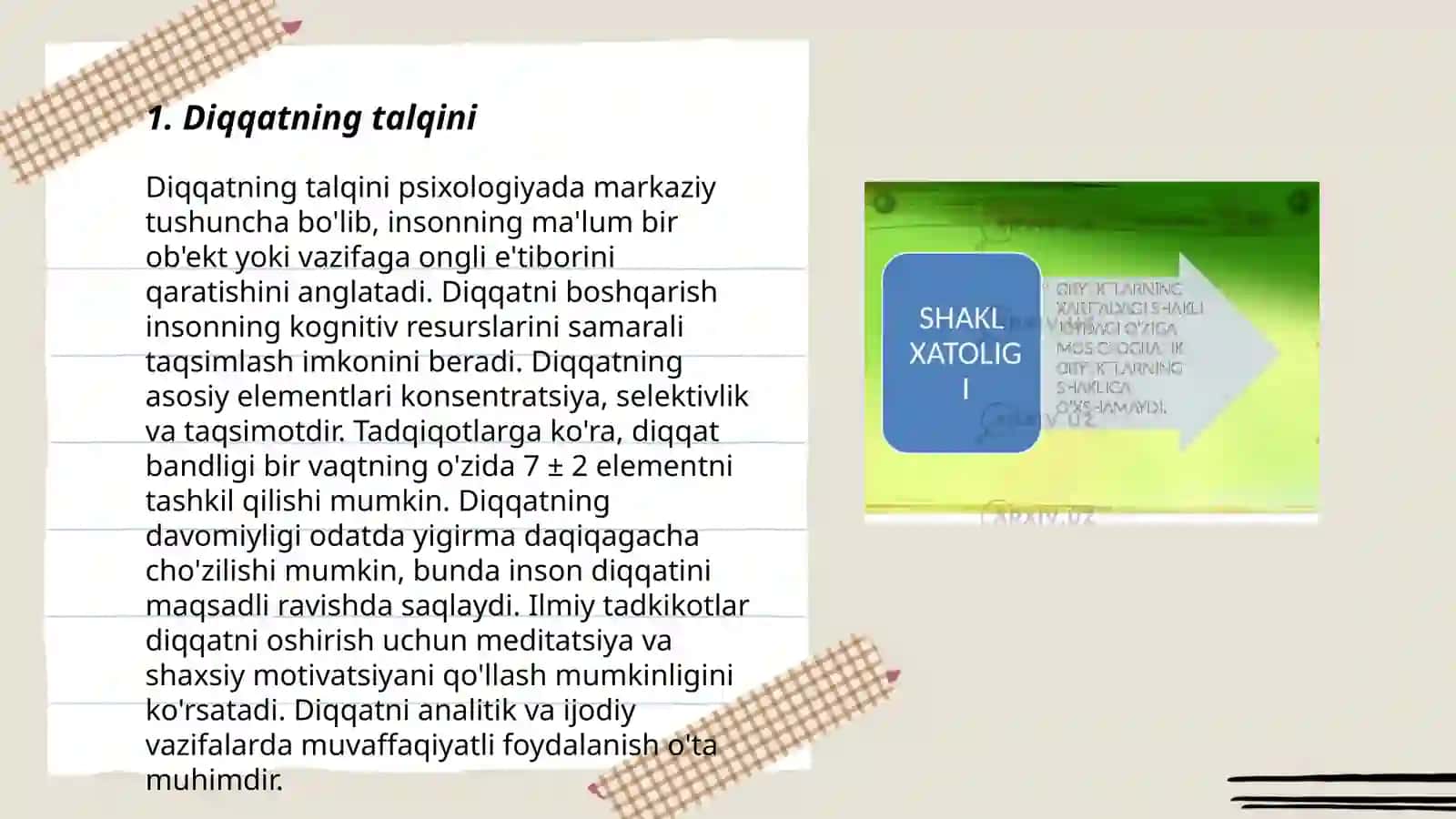 Diqqatning talqini 3