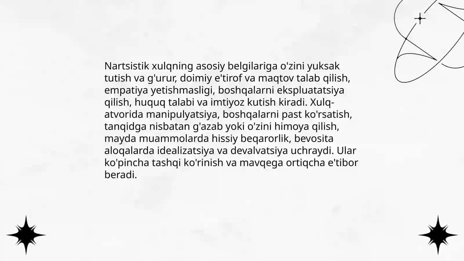 Nartsistik xulq 3