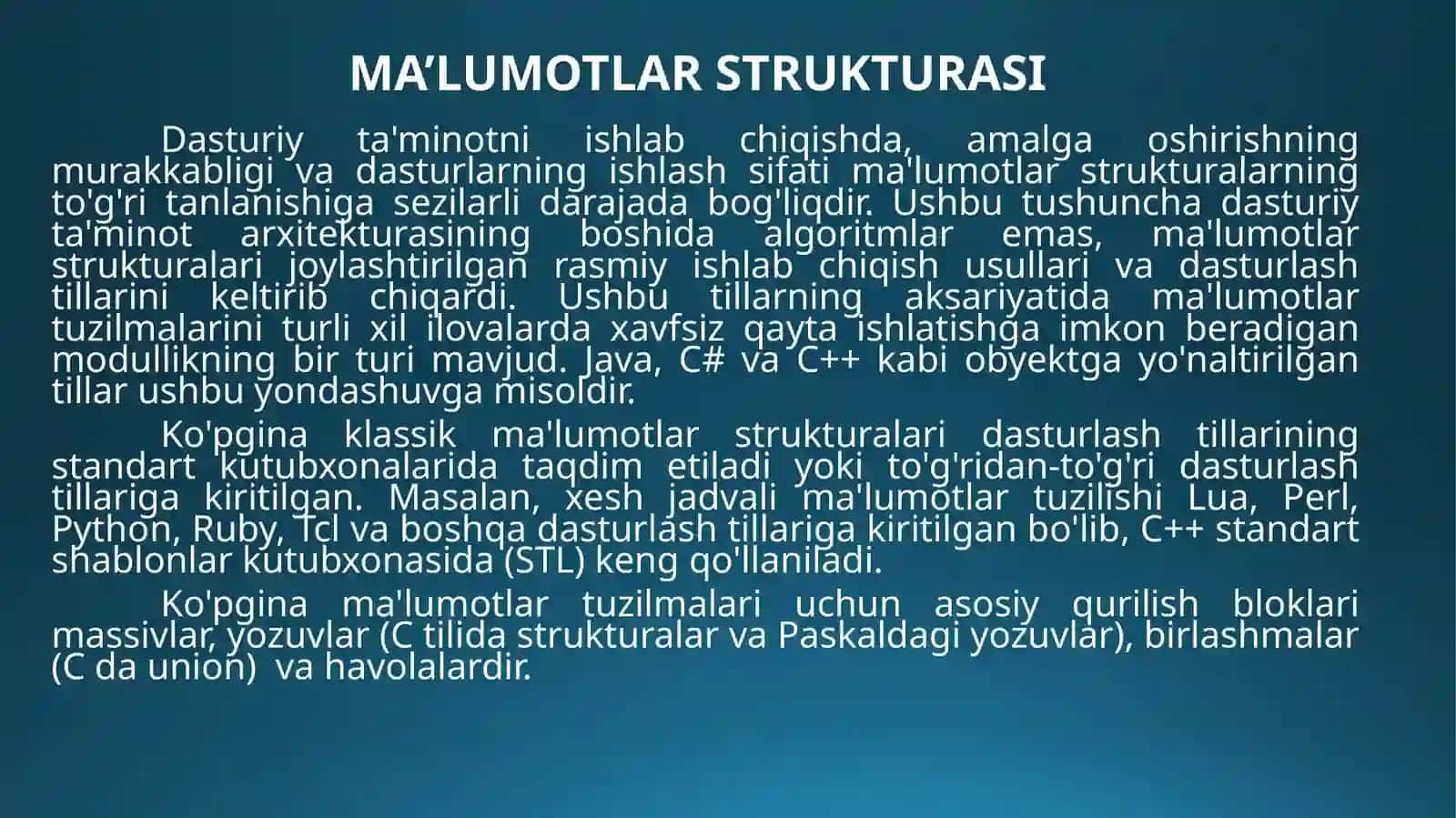 Ma'lumotlar Strukturasi 3
