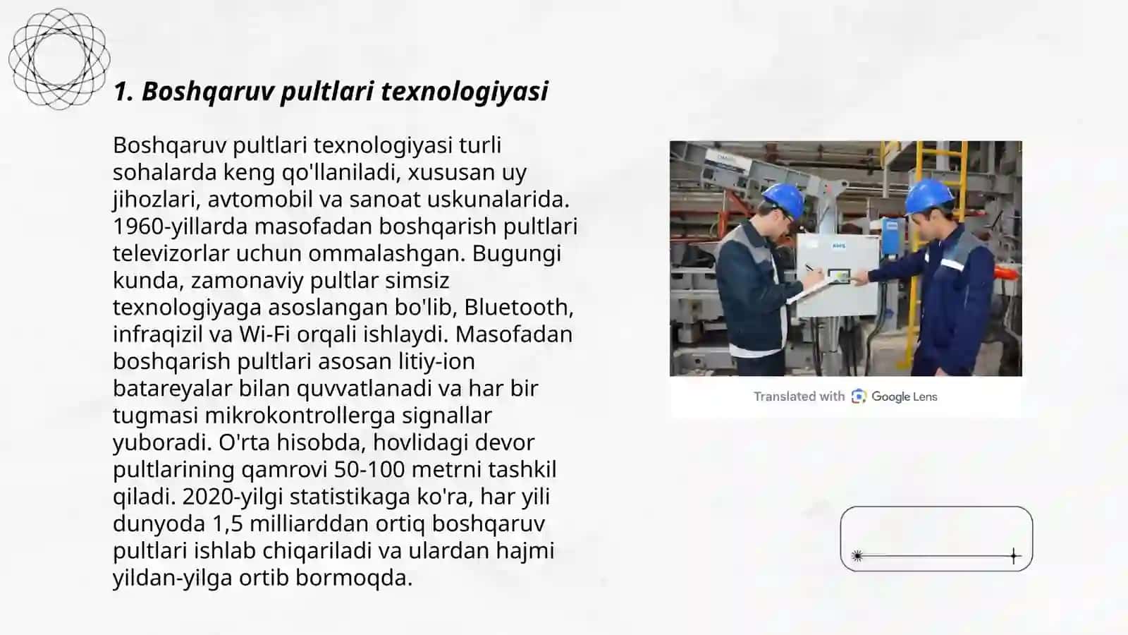 Boshqaruv pultlari texnologiyasi 3