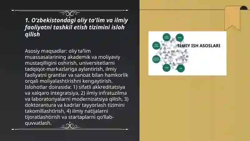 Oʻzbekistondagi olib borilayotgan ilmiy islohotlar 3