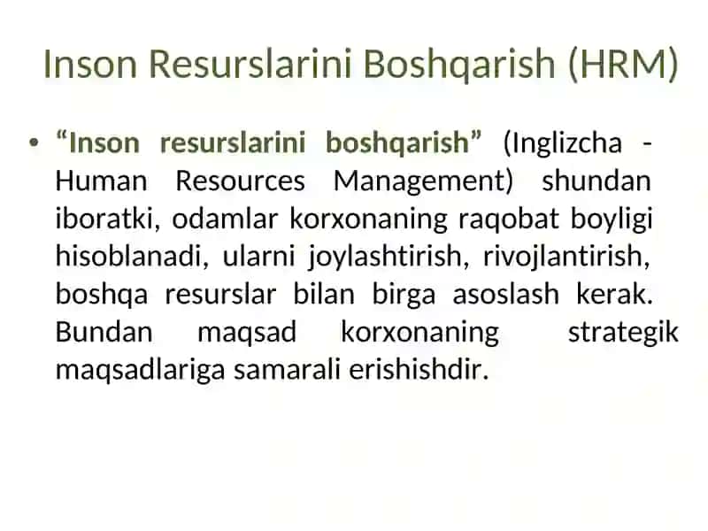 Inson Resurslarini Boshqarish 3