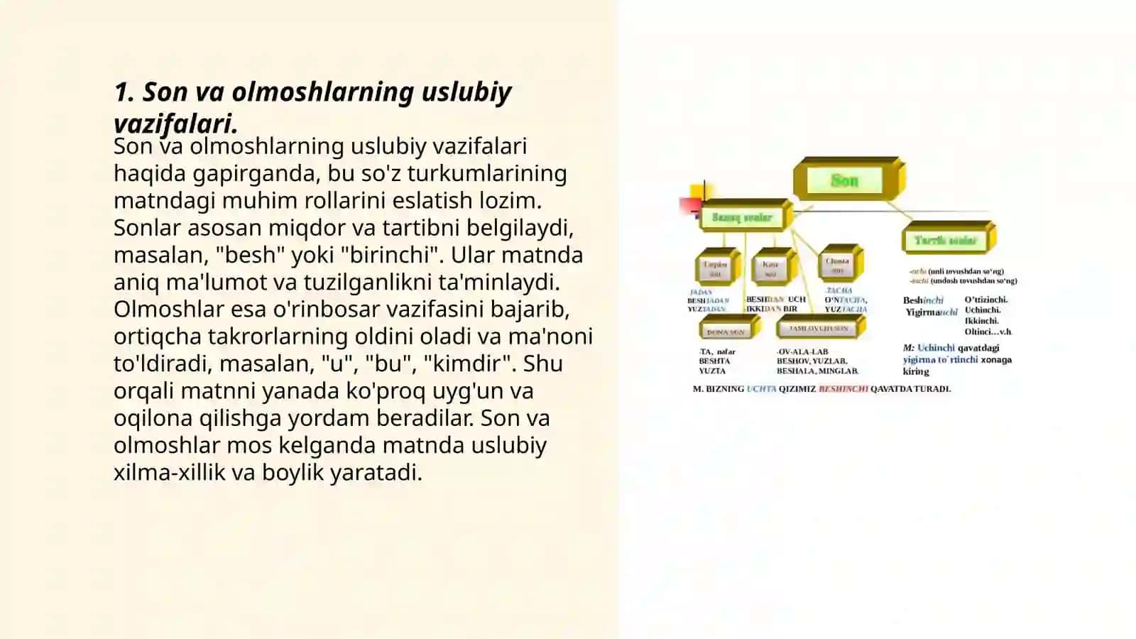Son va olmosh soʻz turkumlarining uslubiy xususiyatlari 3
