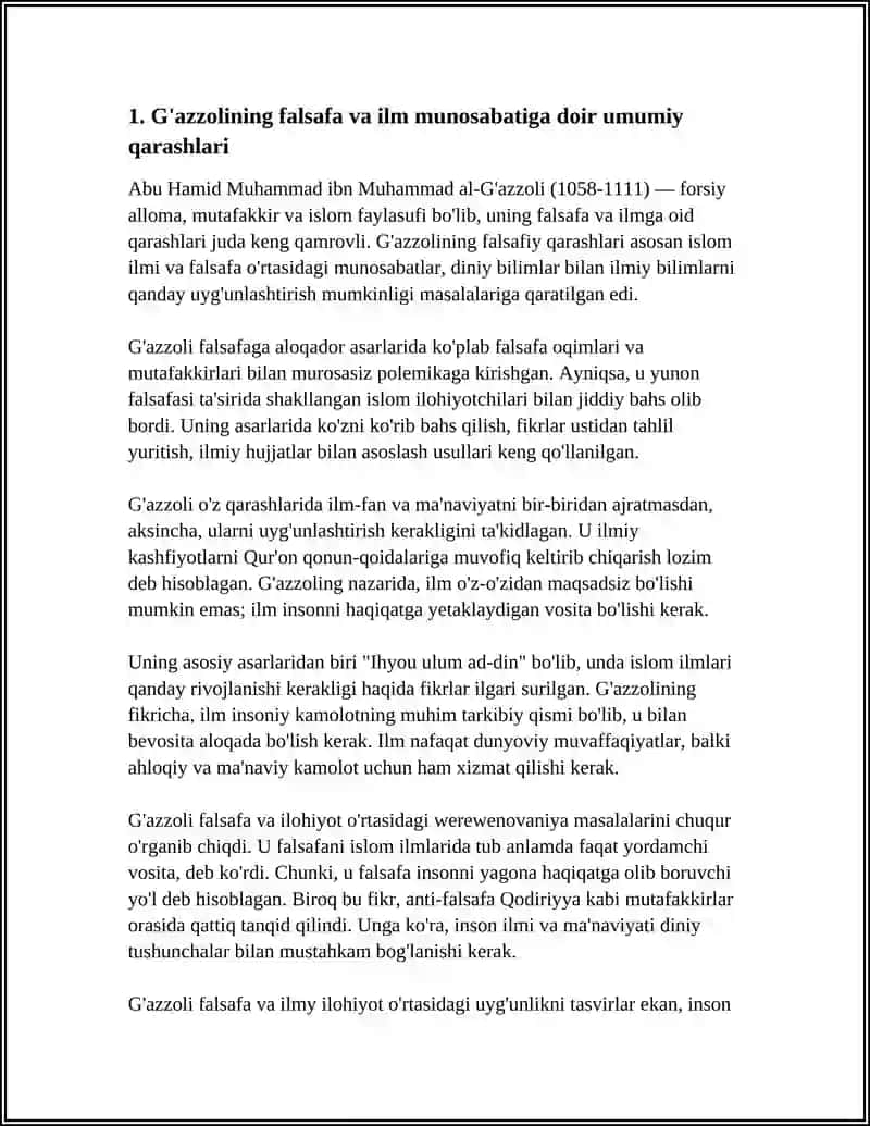 G'AZZOLINING FALSAFA ILMIGA OID QARASHLARI 3