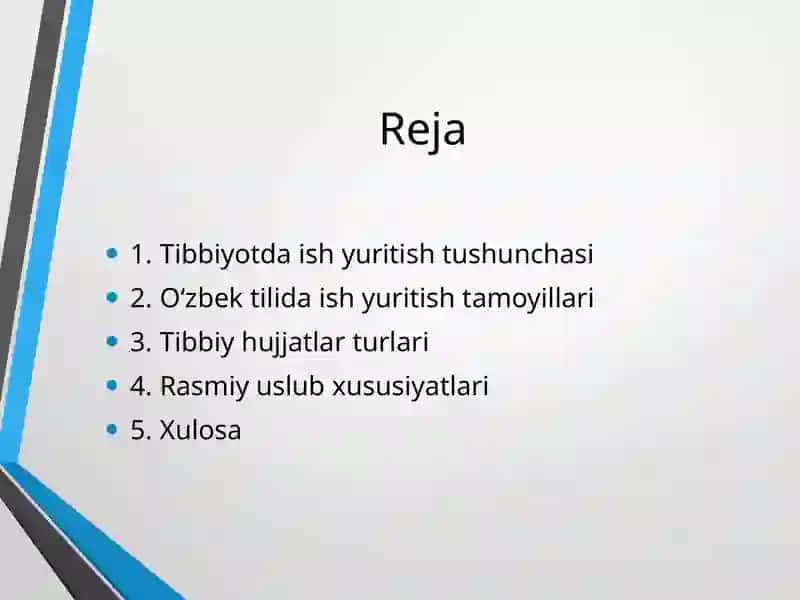 Tibbiyotda ish yuritish tushunchasi 3