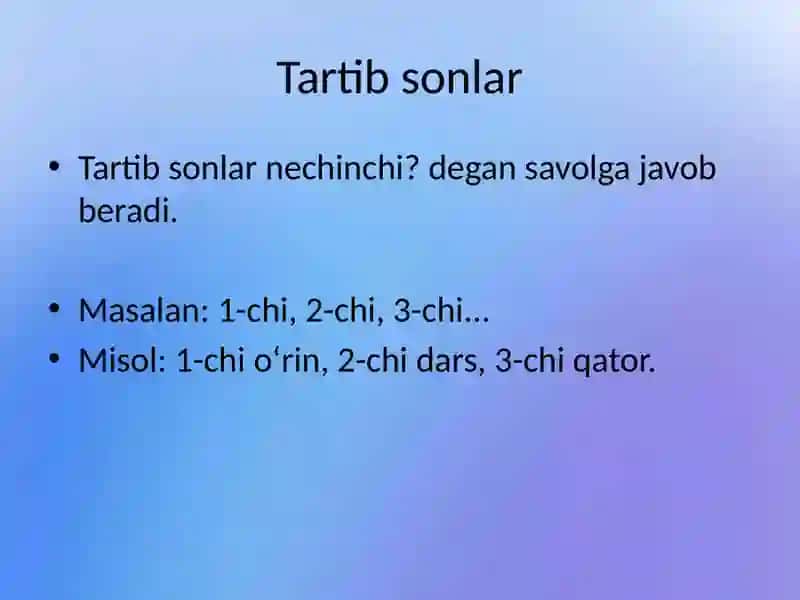 Miqdor va tartib sonlar 3
