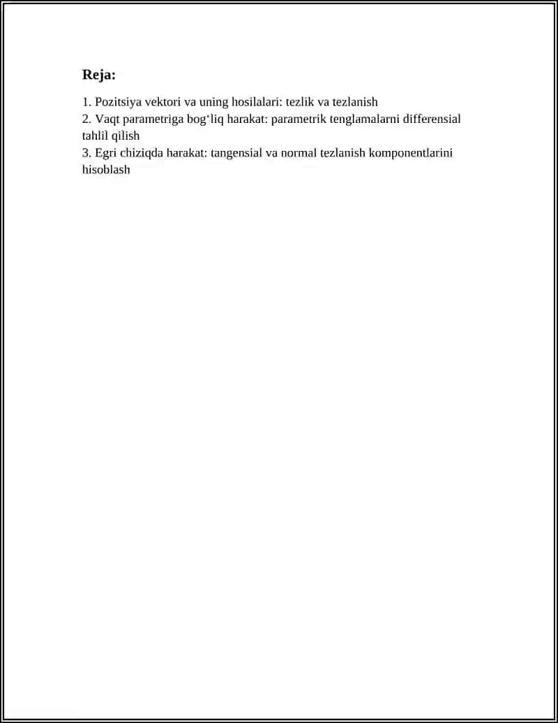 KINEMATIKA VA DINAMIKADA DIFFERENSIAL HISOB TATBIQLARI 3