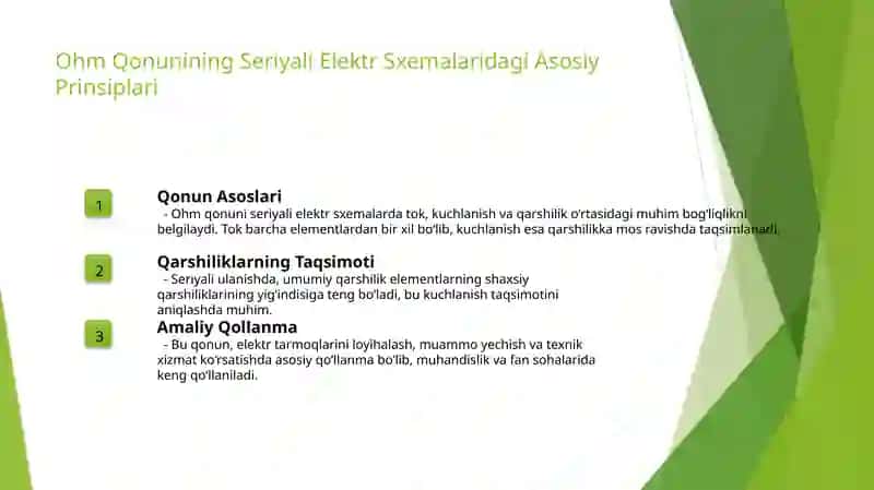 Butun zanjir uchun Om qonuni 3