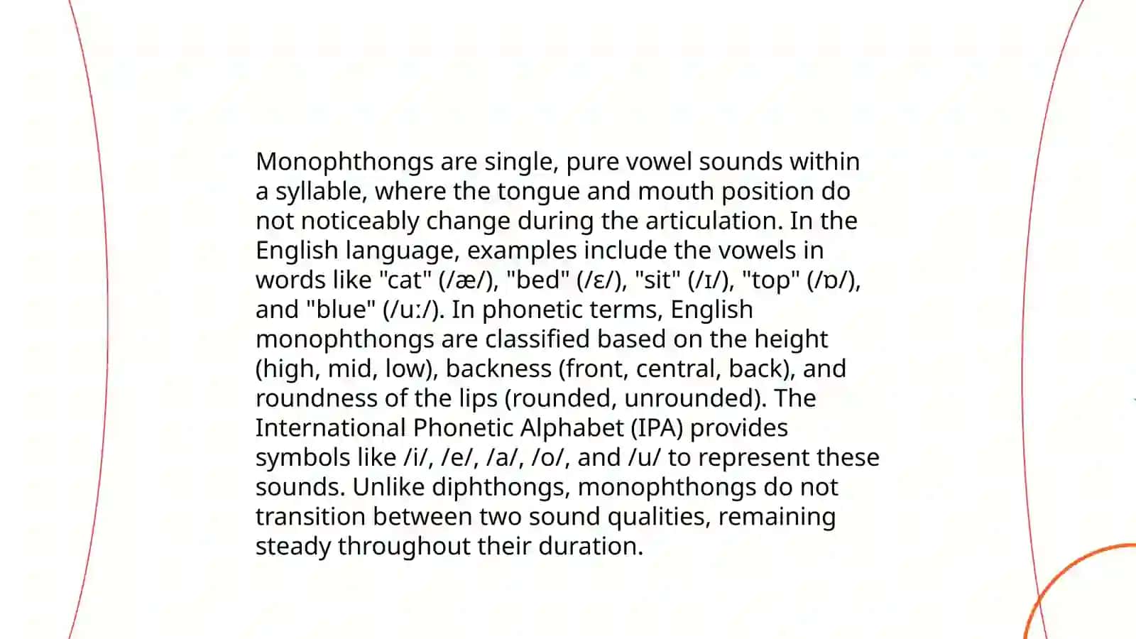 Reading rules of Monophtongs 3