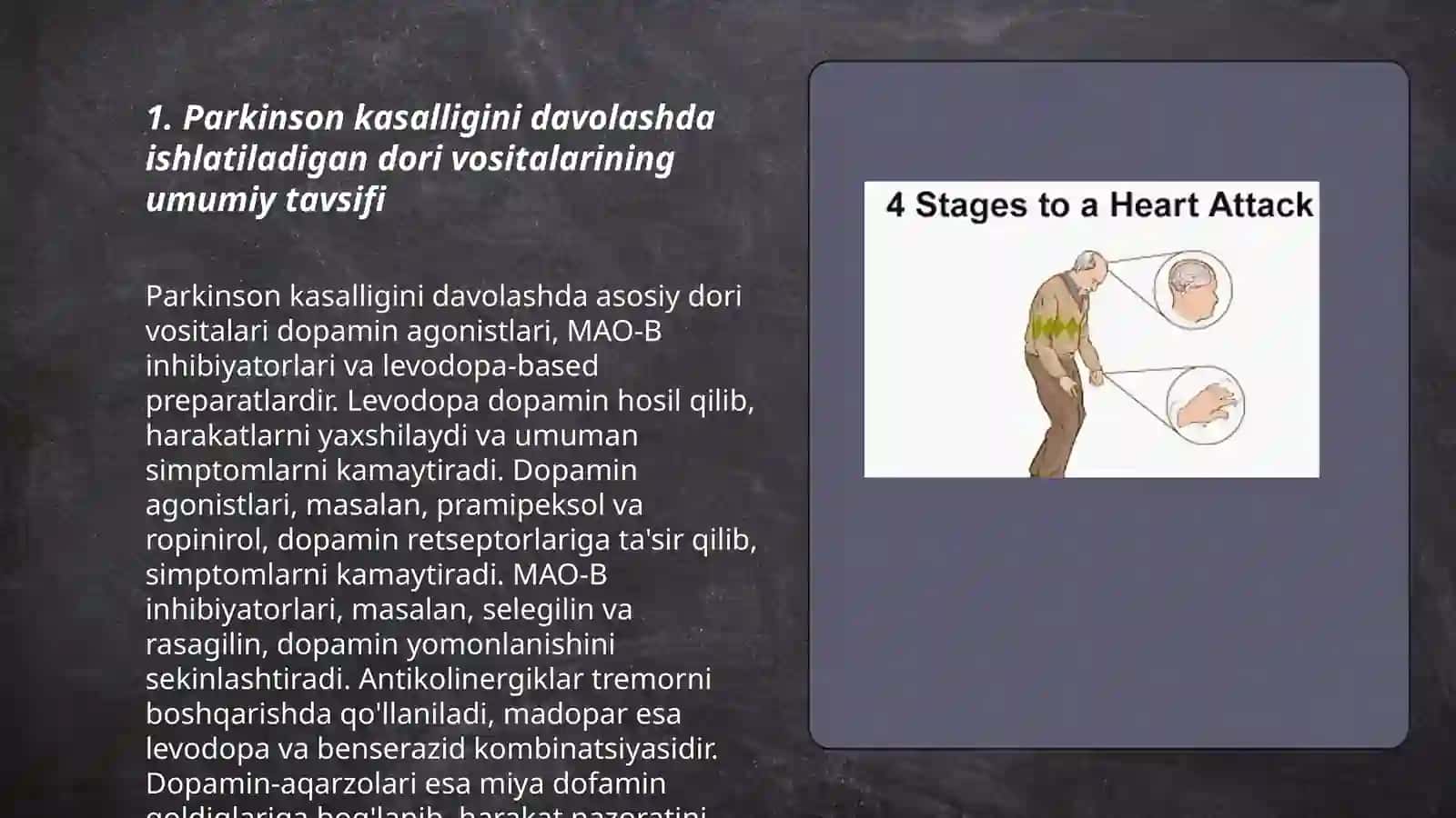 Parkinson kasalligini davolashda ishlatiladigan dori vositalari 3