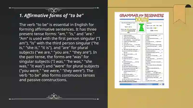 Affirmative forms of "to be" 3