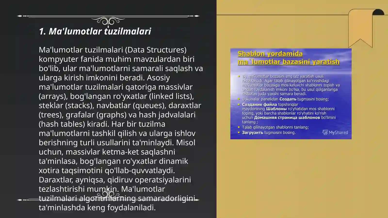 Maʼlumotlarni qidirish algoritmlari va dasturlarini ishlab chiqish 3