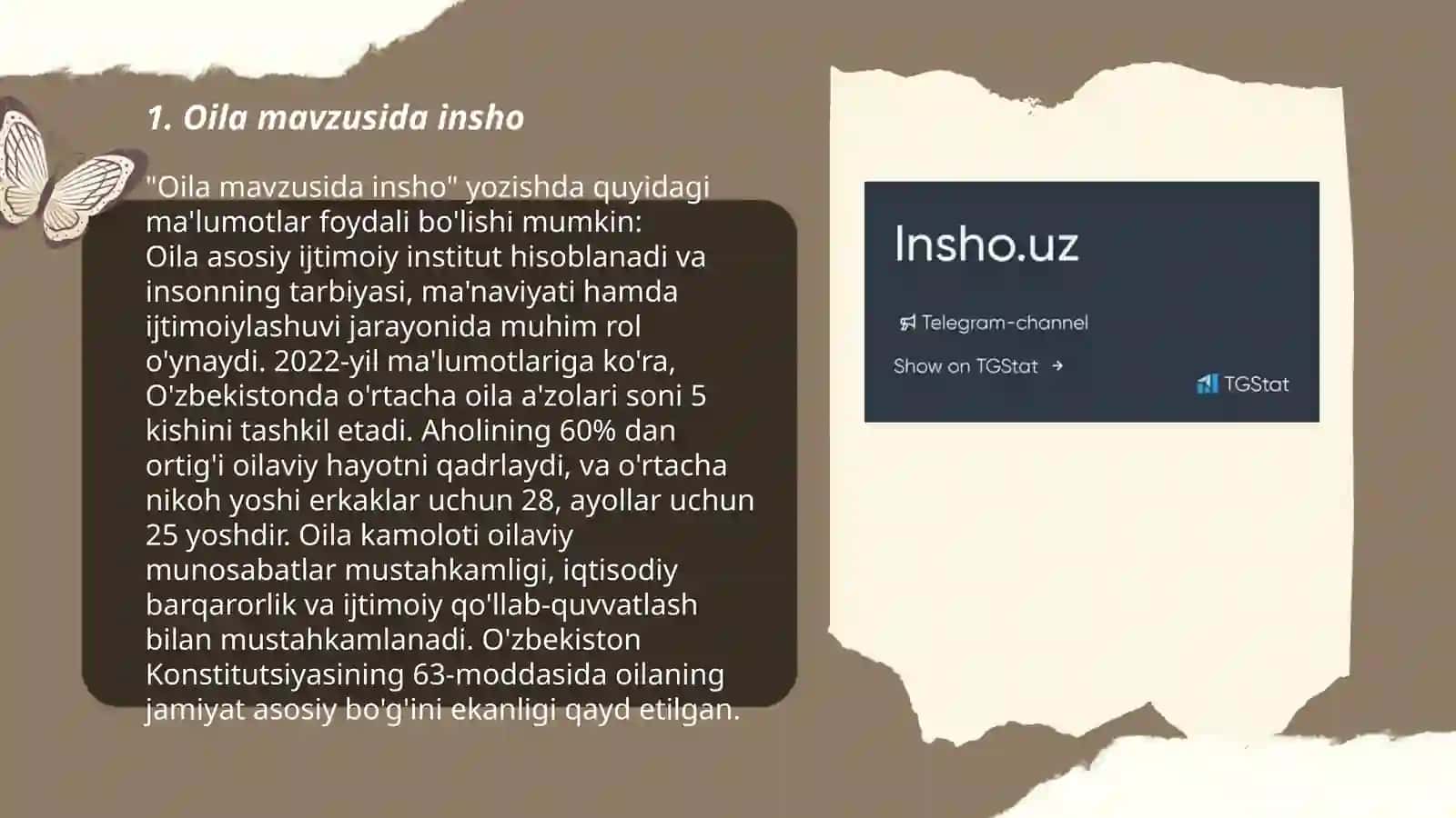Oila mavzusida insho 3