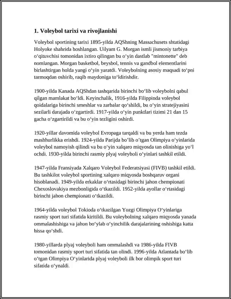 VOLEYBOL SPORT TURI BOʻYICHA 3