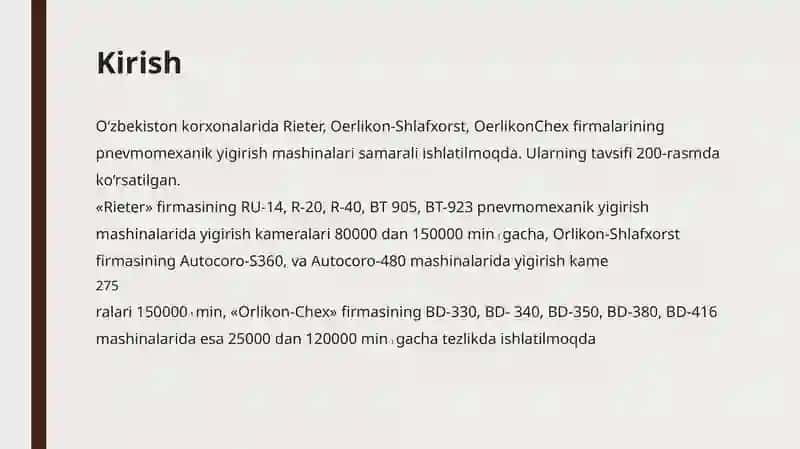 Pnevmomexanik yigirish mashinalari 3