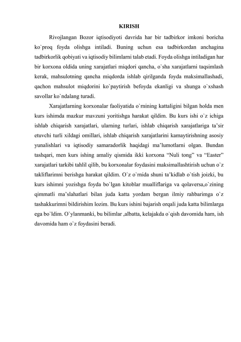 Ishlab chiqarish xarajatlari tahlili 3