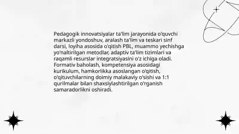 Pedagogik innovatsiyalar va yangi ta'lim metodlari 3