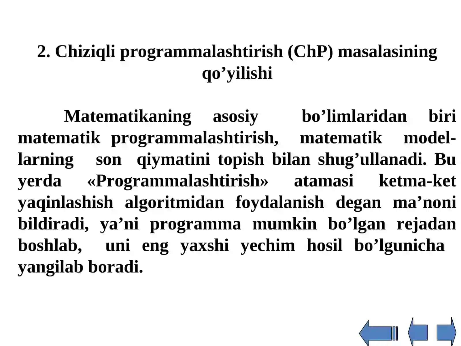 Matematik programmalashtirish masalasi 3
