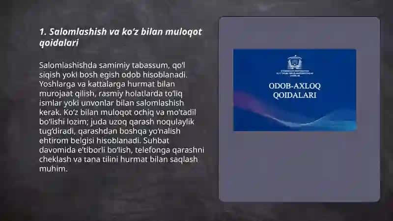 Kundalik odob axloq qoidalari 3